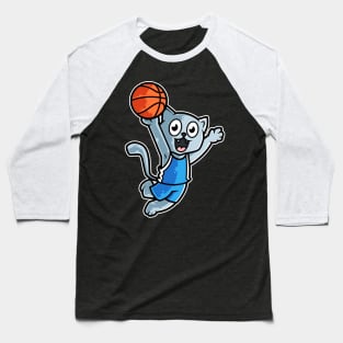 Cat Basketball Game Day Funny Team Sports B-ball Kitten design Baseball T-Shirt